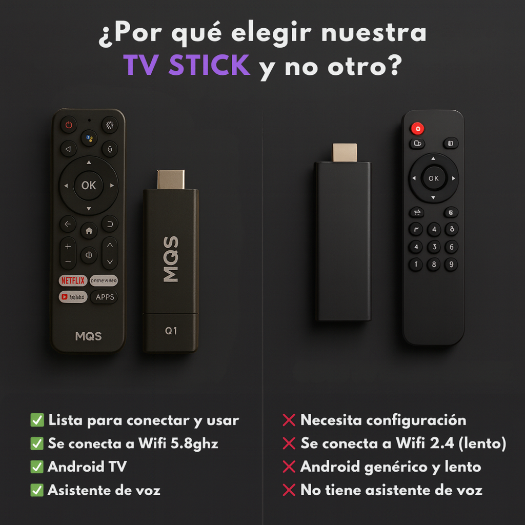 Android TV Stick MQS Q1 [Listo para usar]